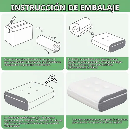 Vista 8 de baibu Almohada de elevación de piernas de doble capa para soporte de piernas y rodilla, almohada de elevación de pies para dormir, circulación