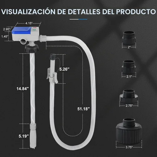 Vista 7 de Bomba de transferencia de combustible portátil 3.2GPM con sensor de Azul