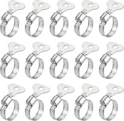 Vista 9 de uxcell Abrazadera de manguera de engranaje sin fin, 15 abrazaderas de manguera de acero inoxidable ajustables de 1 a 1 1/2 pulgadas para asegurar