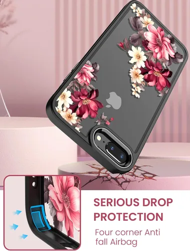 Vista 7 de Dretal Funda para iPhone 8 Plus, iPhone 7 Plus y 6 Plus, grado militar, probada contra caídas, parte trasera dura y borde suave, funda protectora