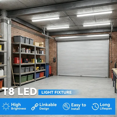 Vista 4 de SHOPLED Luz LED para tienda de 4 pies, 50 W 5000 K luz blanca diurna 8 pies 6000 K
