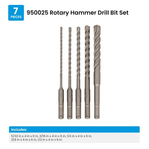 Vista 6 de Juego de brocas para martillo rotativo SDS-Plus de 5 piezas, 6" L, punta