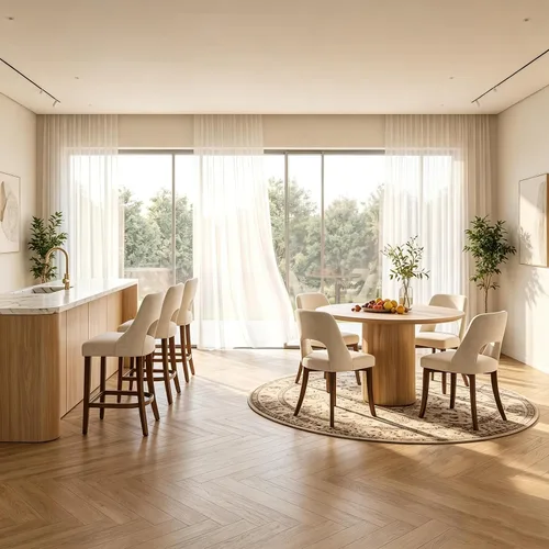Vista 5 de UVV Juego de 2 sillas de comedor de madera, sillas de comedor modernas de mediados de siglo tapizadas en tela para cocina y comedor, silla de cena