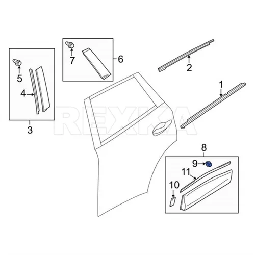 Vista 5 de Rexka 10pcs Clip de moldeo de guardia de piedra para Mazda KD53-51-SJ3A CX-5