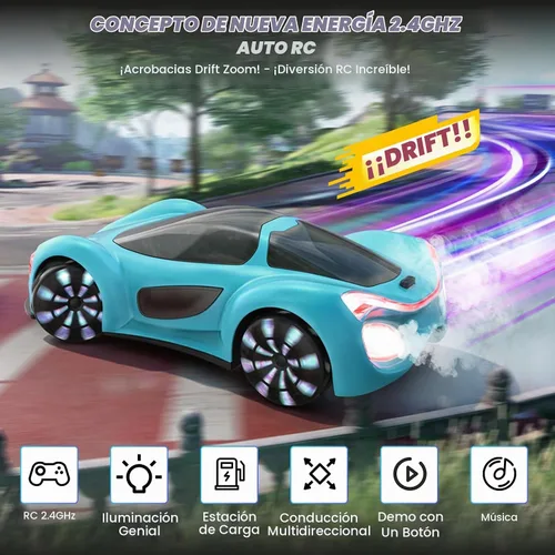 Vista 2 de SIMREX Auto de control remoto con detección de gestos con base de carga, juguete de auto de acrobacias a control remoto giratorio de 360°, tiempo