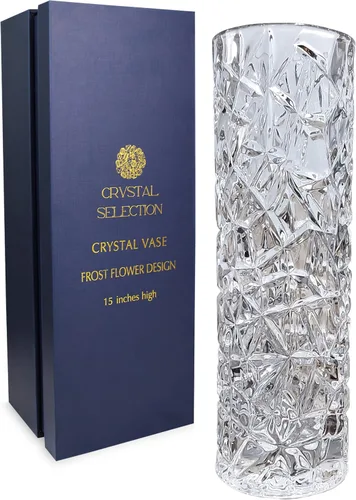 Vista 15 de CS - Jarrón de cristal de 12 pulgadas de alto, diseño de col, para flores y decoración. Bonita pieza brillante. Perfecto como regalo, adecuado