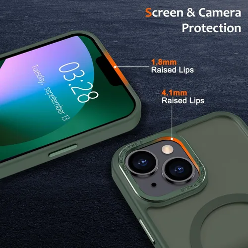 Vista 1370 de Anuck - Funda magnética para iPhone 11 compatible con MagSafe, carcasa trasera mate translúcida dura, borde de TPU, delgada, resistente a impactos
