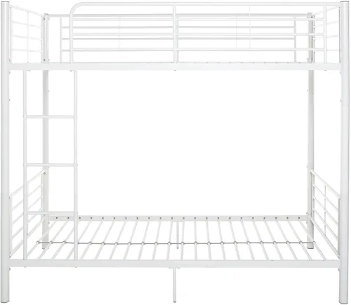 Vista 7 de Walker Edison Elodie - Litera de metal, cama individual sobre cama individual, color blanco