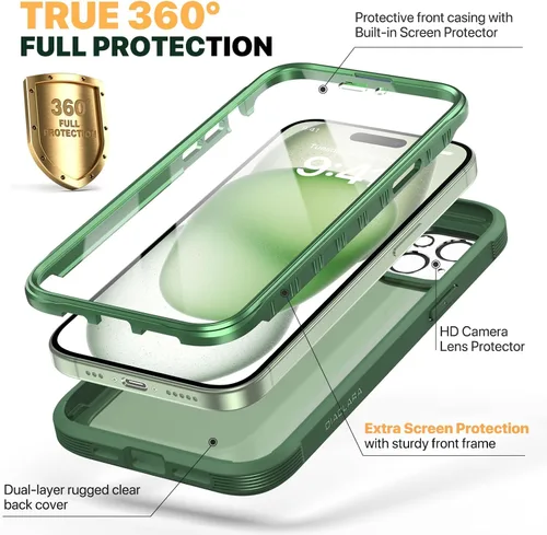 Vista 662 de DIACLARA - Funda transparente compatible con iPhone XR 6.1 pulgadas 2018