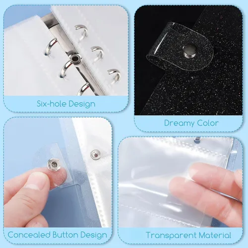 Vista 6 de Carpeta de tarjetas fotográficas Kpop de 3 pulgadas con 200 bolsillos, álbum de fotos portátil transparente de 5 pulgadas, 40 bolsillos, páginas