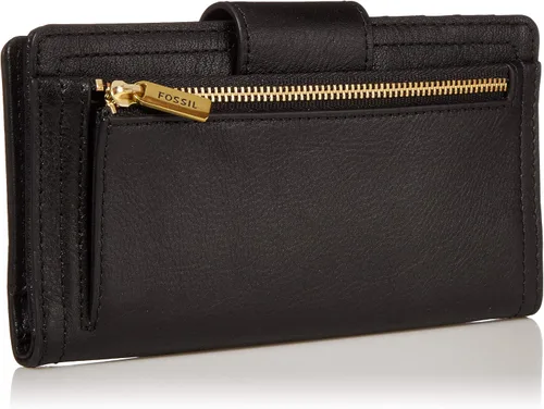 Vista 2 de Fossil - Cartera de piel Logan con lengüeta de bloqueo de interferencia de radiofrecuencia para mujer