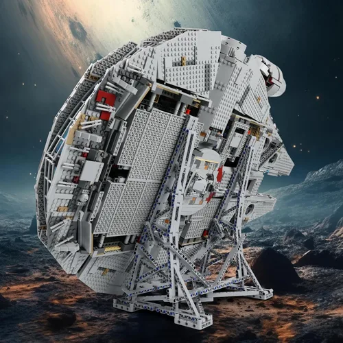 Vista 8 de Kyglaring Soporte de exhibición vertical para Lego Ultimate Millennium Falcon 75192, juego de modelos de bloques de construcción, kit