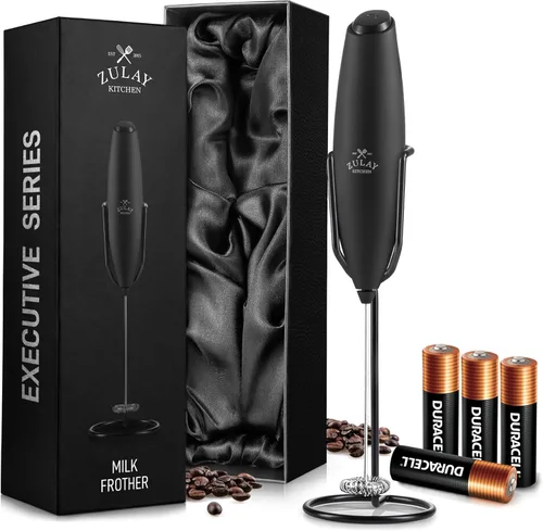 Vista 48 de Zulay Milk Boss Espumador de leche potente manual, hace espuma para latte, batidor para mezclar bebidas, café, miniespumador para capuchino, frappé