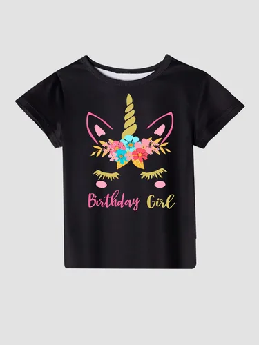 Vista 4 de Doctor Unicorn Conjunto de cumpleaños para niñas, vestido con falda de tutú, camiseta de unicornio, diadema y banda de satén