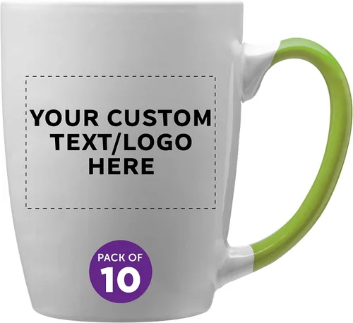 Vista 15 de DISCOUNT PROMOS Tazas de café personalizadas Java de dos tonos, 12 onzas, juego de 10/50/100 unidades personalizadas a granel para café, té