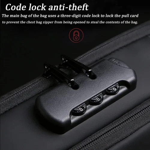 Vista 4 de Bolsa de hombro antirrobo con carga USB, bolsa de hombro antirrobo, bolsa cruzada para el pecho