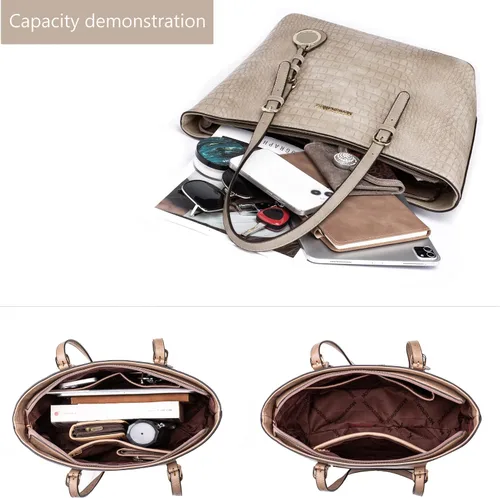 Vista 3 de Montana West Totes - Bolso de mano grande con cartera para mujer 3 piezas