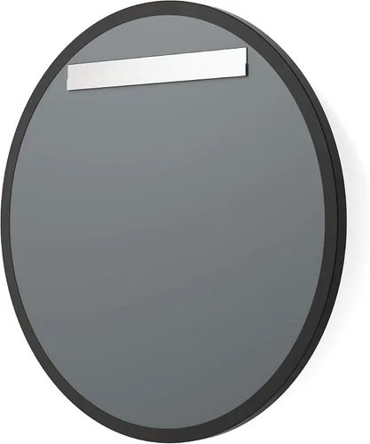 Vista 3 de Better - Espejo de pared biselado Espejo de tocador de baño Marco de metal negro 24 x 24 pulgadas redondo