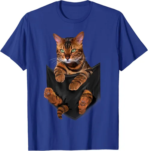 Vista 20 de Camiseta de bolsillo con estampado de tigre y gato Negro