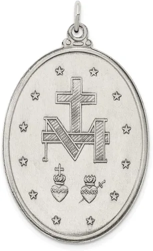 Vista 4 de Medalla milagrosa antigua de plata de ley 1654in 0984in estilo QC3493