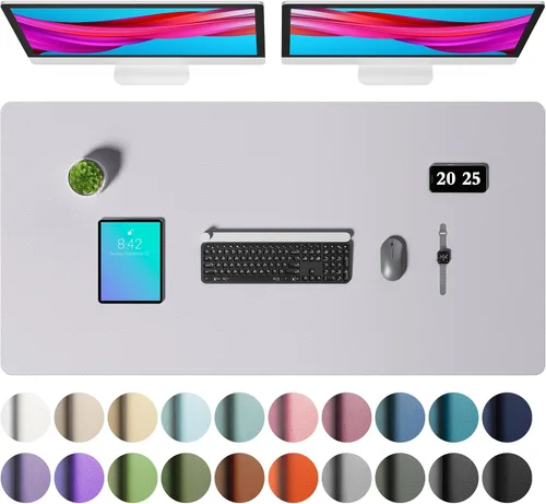 Vista 123 de Aothia - Protector de escritorio de cuero sintético grande, base antideslizante para mouse y superficie para escribir, impermeable, fácil de Agua