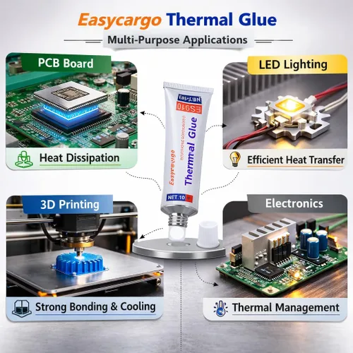 Vista 9 de Easycargo Pegamento Térmico, Adhesivo de Silicona de Alta Conductividad Térmica, Compuesto de Epoxy Enfriador para Disipador de Calor GPU VRM VRAM