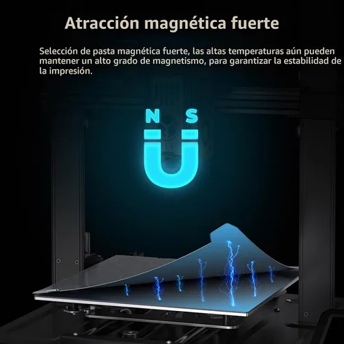 Vista 6 de Comgrow Ender 3 V3 KE PEI Hoja de acero primavera 235x235mm, cama térmica magnética flexible de hoja PEI texturizada, placa de construcción Ender 3