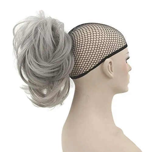 Vista 4 de IMISSU Extensiones de cabello sintético rizado y flexible para cola de caballo (rubio 613)