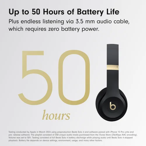 Vista 3 de Beats Solo 4 - Auriculares inalámbricos Bluetooth con cable de carga USB-C (20 cm) - Negro mate