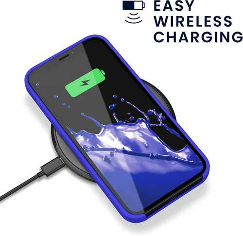 Vista 5 de kwmobile Funda compatible con Apple iPhone 12 Pro Max, funda de silicona TPU con acabado suave, color azul báltico