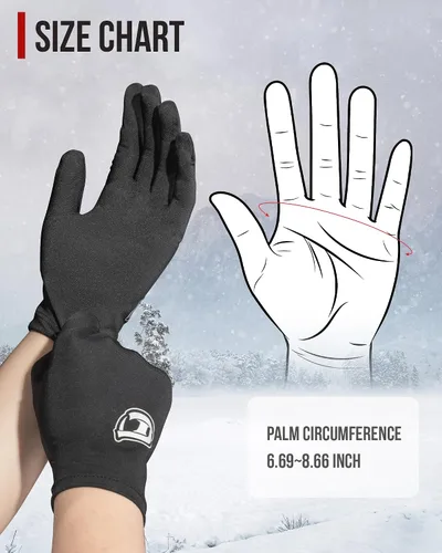 Vista 6 de BORLENI Guantes con Forro - Guantes Ligeros con Forro para Motocicleta, Ciclismo, Senderismo, Deportes, Conducción, Correr, Esquí para Hombres