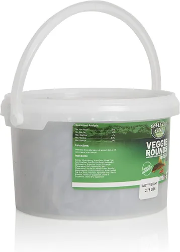 Vista 2 de Omega One Veggie Rounds, 0.551 in Rounds, hundimiento, cubo de 2.75 lb