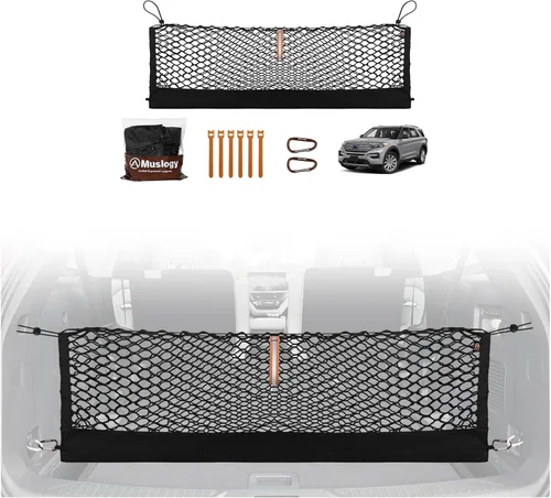 Vista 12 de Muslogy Red de carga para maletero estilo sobre compatible con accesorios Jeep Grand Cherokee L 2021-2024 2025, organizador de maletero de ajuste