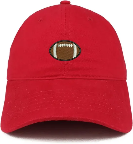 Vista 3 de Trendy Apparel Shop Gorra bordada de calidad de fútbol de bajo perfil de algodón cepillado para papá marino