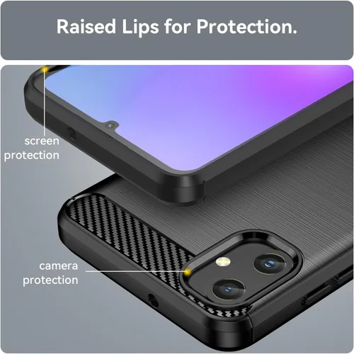 Vista 3 de Osophter Para Galaxy A05 Caso: con 2 unids Protector de pantalla Absorción de Golpes Flexible TPU Cubierta Protectora de Caucho para Samsung Galaxy