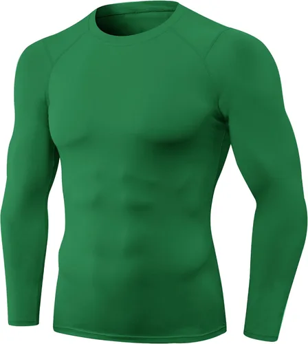 Vista 16 de SPVISE Compression Shirt Men Long Sleeve Workout Gym Shirts Baselayer Top Negro