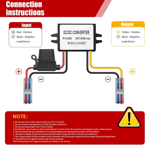 Vista 2 de Convertidor industrial IP67 impermeable DC-DC 10-60V a 5V 5A 25W - Regulador de voltaje solar/camión/marino, adecuado para entornos hostiles, a