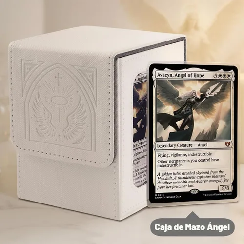 Vista 3 de Venssu Angel Themed MTG Deck Box with Commander Display (White and Grey)