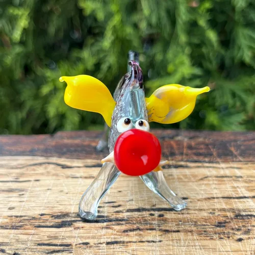Vista 3 de Figura de jabalí de vidrio – Escultura de cerdo salvaje hecha a mano – Jabalí en miniatura estilo Murano – Animal del bosque de cristal artístico