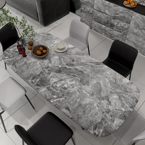 Vista 5 de TOTIO Papel de Contacto de Mármol Gris con Textura de Granito Gris Papel Tapiz Despegar y Pegar Papel de Contacto para Encimera Removible