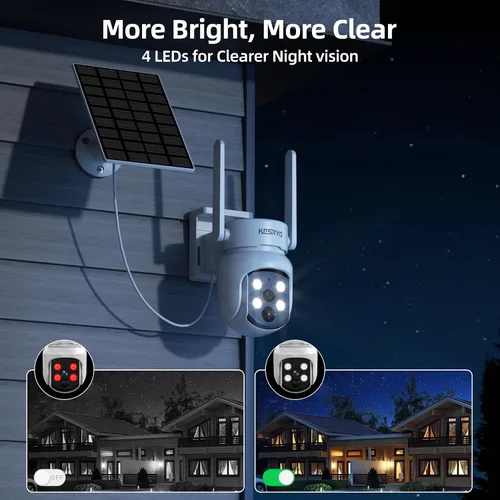 Vista 4 de Cámara solar inalámbrica de 4MP para exteriores, cámara complementaria funciona con Homebass, cámaras complementarias también se puede utilizar