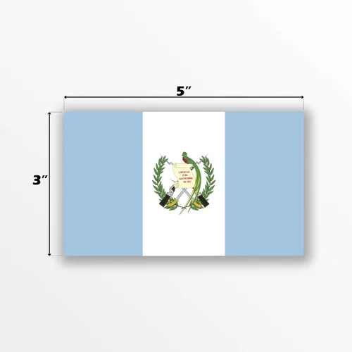 Vista 2 de Paquete de 2 calcomanías de bandera de Guatemala 5 x 3 pulgadas Vinilo de alta calidad PD438