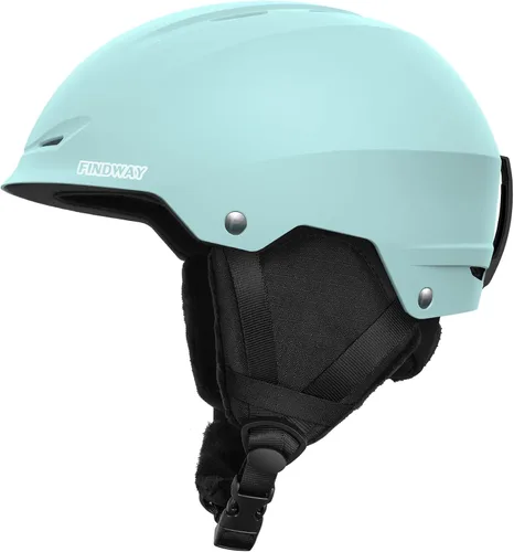 Vista 8 de Findway Casco de Esquí [Actualización] Casco de Snowboard para Adultos, [Compatible con Gafas] Carcasa de ABS Duradera, Espuma EPS Protectora y Dial