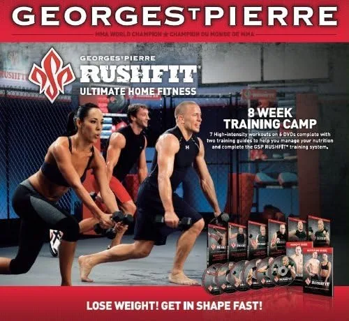 Vista 9 de Rushfit Georges St-Pierre el mejor programa de entrenamiento hogareño de 8 semanas.