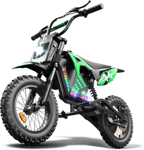 Vista 12 de isinwheel Bicicleta de cross eléctrica A14 de 36 V, 500 W, para niños de 5 Azul oscuro (500W)