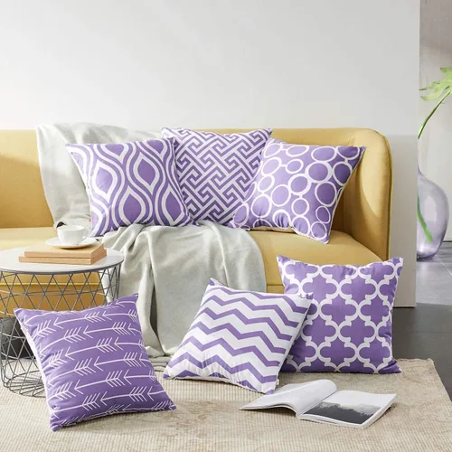 Vista 6 de Modern Homes Fundas de almohada en blanco y negro de 16 x 16 pulgadas; fundas de cojín 100% algodón para sofá y cama; fundas de cojín en blanco