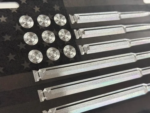 Vista 5 de Combo Laser & Diamond Etched - Placa de matrícula delantera con diseño de bandera de EE. UU