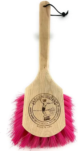 Vista 4 de Mango de madera personalizado de 15 pulgadas con cerdas verdes