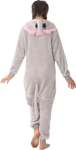 Vista 6 de Disfraz de franela para niños, disfraz de Halloween, Pascua, animales, cosplay para niñas y niños, una pieza