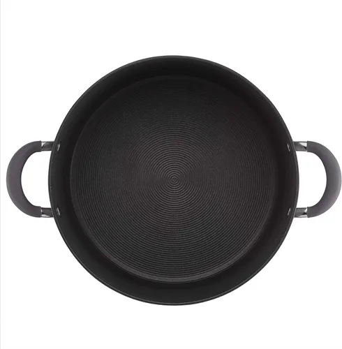 Vista 3 de Olla de sopa de piedra médica – Sartén antiadherente extra grande para el hogar, olla de sopa con tapa de vidrio, cacerola de dos manos, cocina